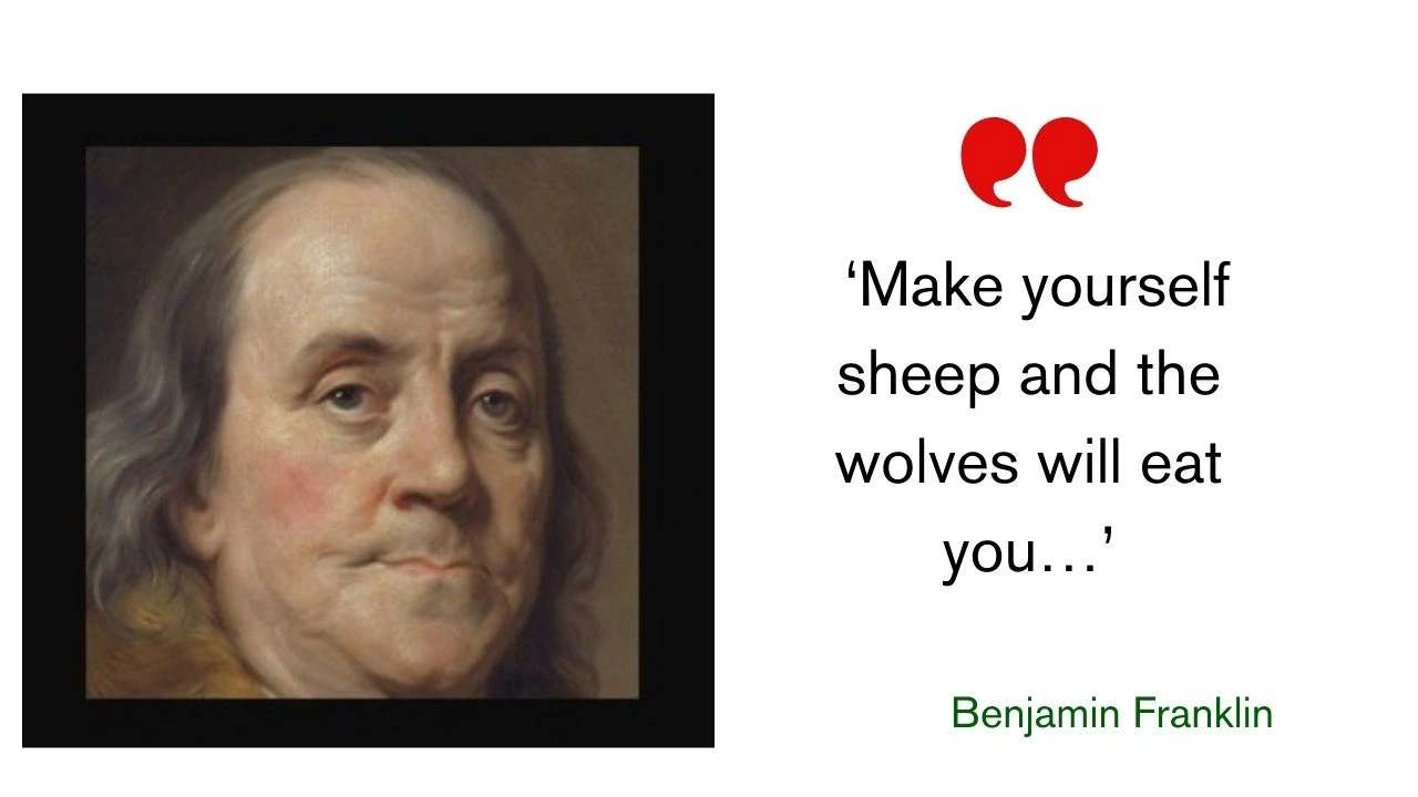 Inspiration Quote of the Day by Benjamin Franklin