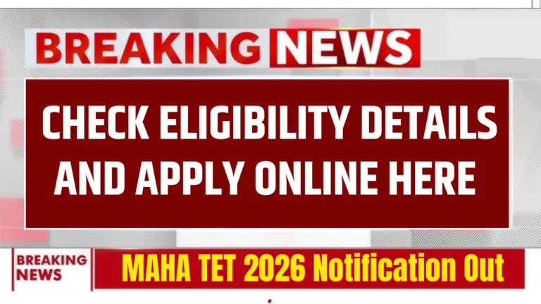 MAHA TET 2026 Notification